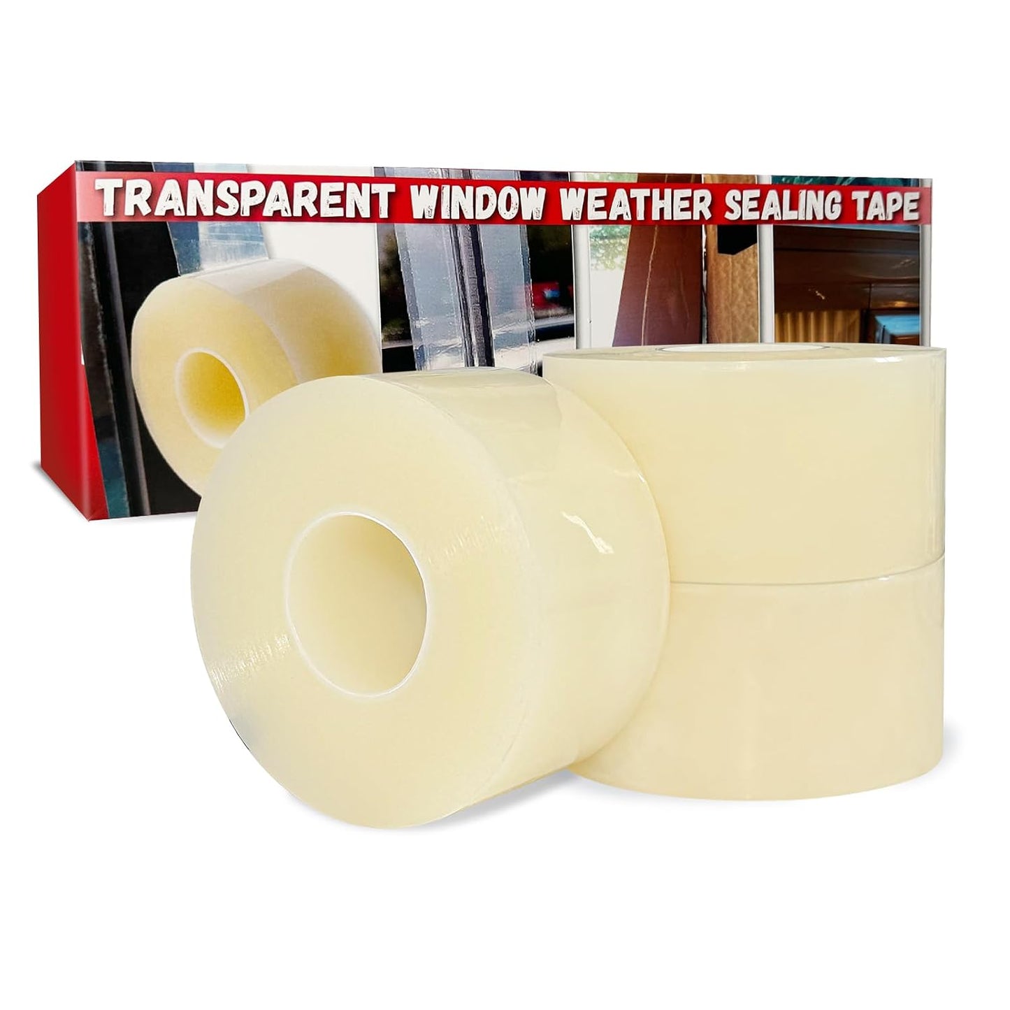Window Sealing Tape, Window AC Insulation Tape, White 3 Inch x 65 FT | Waterproof Blocker for Cold Heat Air, Windproof, No Residue Strong adheisve