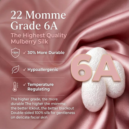 MATASSE 100% Mulberry Silk Sleep Mask 22 Momme Grade 6A - 3D Contoured Eye Mask for Sleeping, 14mm Deep Eye Cups, Total Blackout Blindfold for Women Men, Adjustable Strap, Side Sleeper (Champagne)