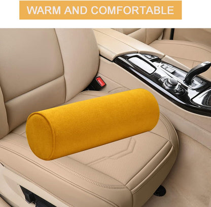 Cylinder Round Memory Foam Support Pillows Cervical Neck Roll Pillow with Pillowcase Soft, Comfortable and Breathable for Sleeping, Chair, Car, Sofa，Travel (Navy Blue, 24X6)