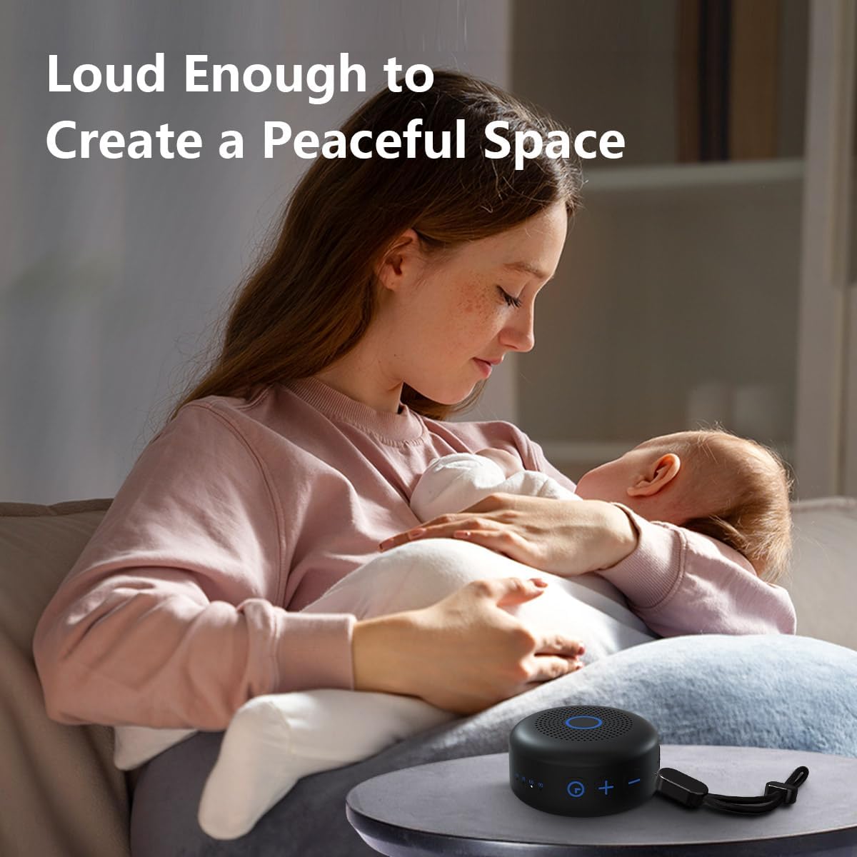 Sleepbox Portable White Noise Machine 30 Soothing Sounds Rechargeable Battery Small for Travel 32 Volume Control Noise Canceling Sleep Machine Sound Therapy for Baby Kids Adults (White)