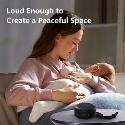 Sleepbox Portable White Noise Machine 30 Soothing Sounds Rechargeable Battery Small for Travel 32 Volume Control Noise Canceling Sleep Machine Sound Therapy for Baby Kids Adults (White)