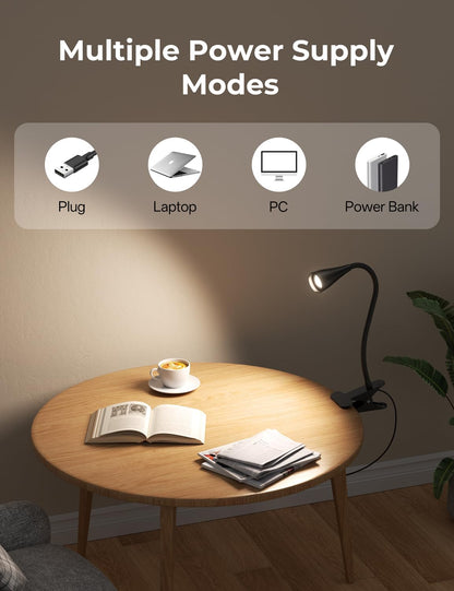 LED Neck Reading Light, Bendable Rechargeable Book Light 110-hr Lasting