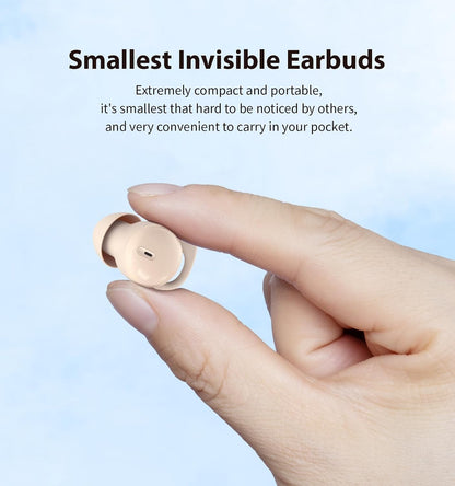 Invisible Sleep Headphones, Mini Sleep Earbuds for Side Sleepers (Beige)