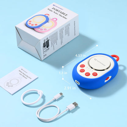 2026 Mom's Choice Awards | White Noise Sound Machine Baby with Night Light, 20 Soothing Sounds, 22 Hours Battery Life, Travel, Registry Gift, Shower, Clips on Baby Stroller (Blue)