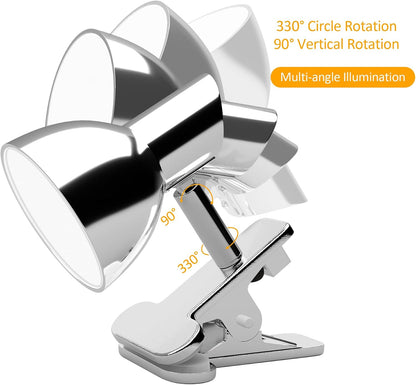 Clamp Light, Super Bright Clip Lamp for Book Reading in Bed Headboard Light, Easy to Attach Illumination Powerful Small Compact Clamp Lamp Black