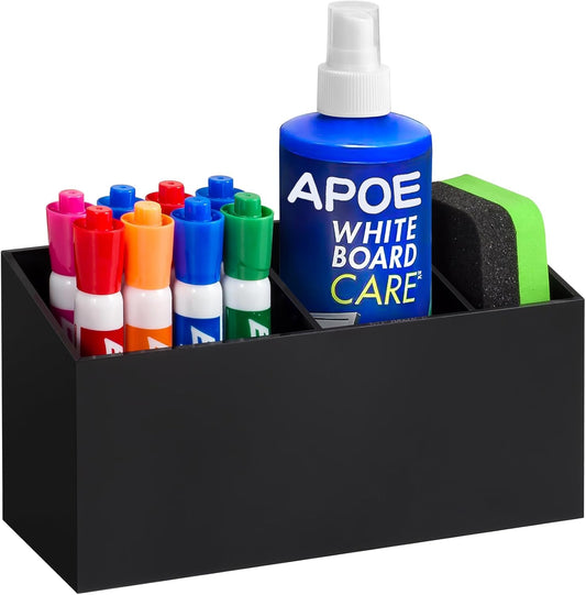 Magnetic Dry Erase Marker Holder for Whiteboard, Fridge, Classroom | Acrylic Magnet Pen Holder for Office, Refrigerator, Whiteboard Maker Holder for Teacher, Locker Organizer Accessories(Clear)