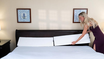 XetraDesign Bed Wedge Pillow for Headboard Gap Up to 7", Triangle Gap Filler for Bed, Mattress Wedge Gap Filler, Headboard Space Filler, Corner Pillow, White Queen 60"