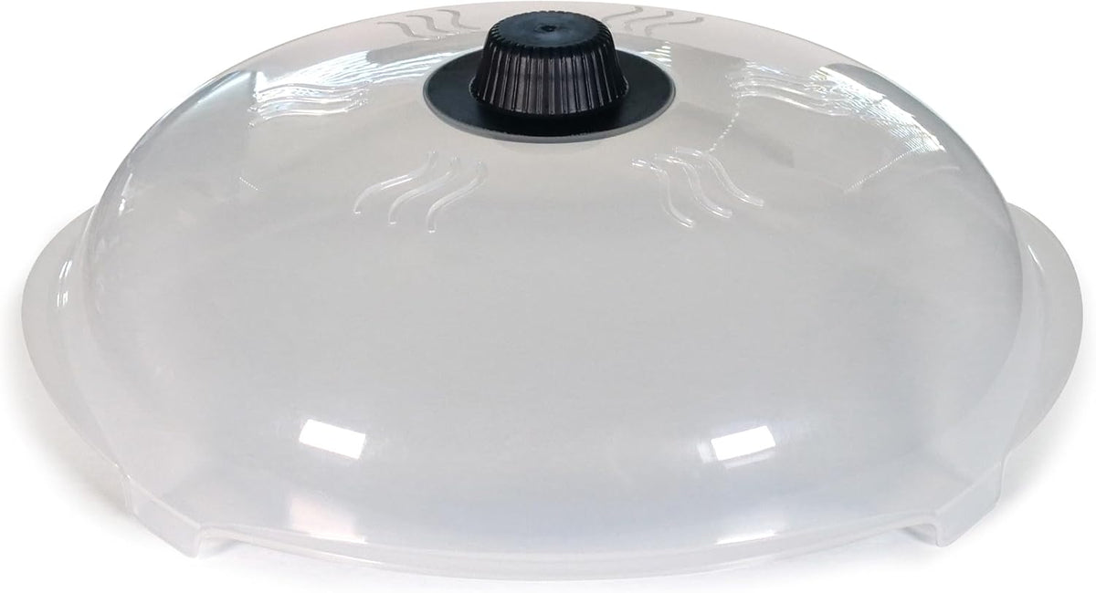 HOVER COVER Tall Magnetic Microwave Splatter Cover for Food, 12 Inch-Black