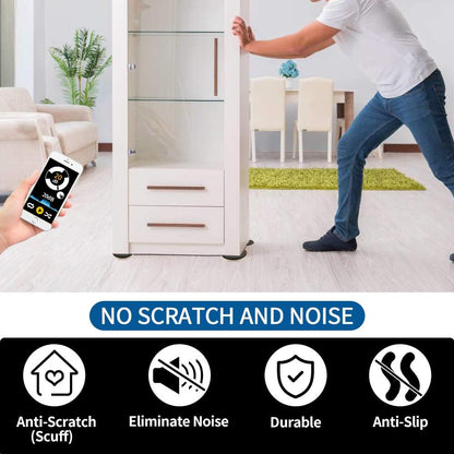 Furniture Sliders 8pcs 3 1/2 inch - Heavy Duty Reusable Round Sliders for Moving Furniture on Carpet, Easily Move Couches/Beds/Armoires/Chair/Table/Cabinet