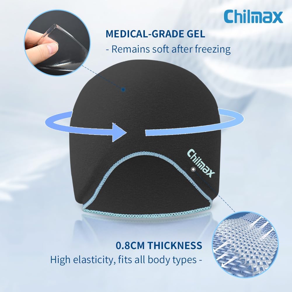 Migraine Relief Cap with Slide-Up Eye Mask, Headache Relief Ice Hat