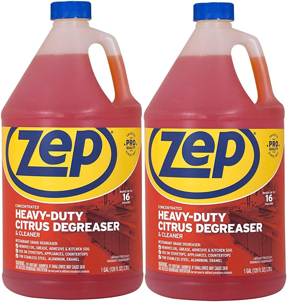 Zep Heavy-Duty Citrus Degreaser Cleaner Concentrate - 1 Gallon (1 Unit) ZUCIT128 - Restaurant Grade Degreaser and Cleaner Removes Oil, Grease, Adhesive, and Kitchen Soil