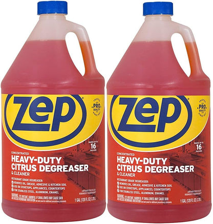 Zep Heavy-Duty Citrus Degreaser Cleaner Concentrate - 1 Gallon (1 Unit) ZUCIT128 - Restaurant Grade Degreaser and Cleaner Removes Oil, Grease, Adhesive, and Kitchen Soil