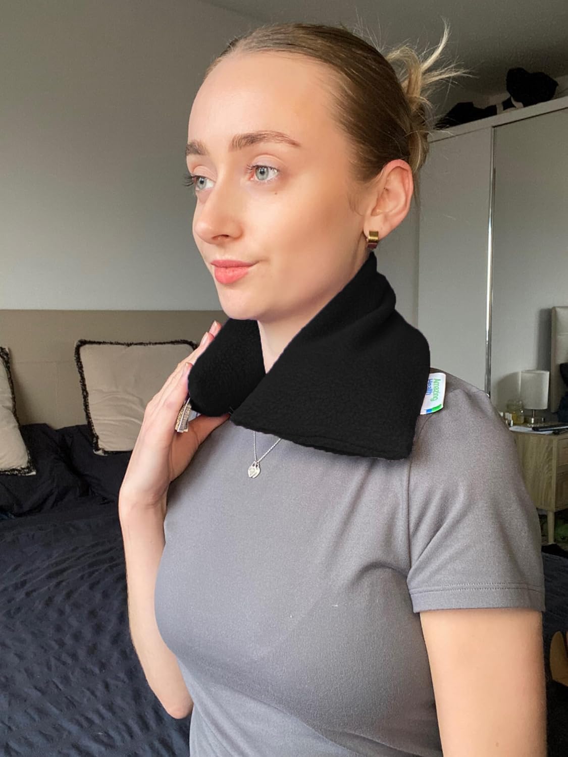Microwavable Heating Pad for Neck, Back & Shoulders - Heating Bean Bag Microwavable Pillow - Cleaned Wheat & Lavender Aromatherapy Heating Pad Wrap - Amazing Health, Purple