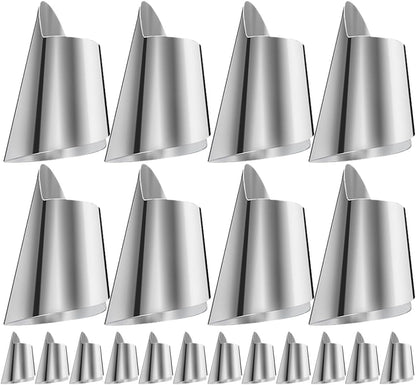 Zerodeko 20Pcs Stainless Steel Finger Guards for Vegetable Cutting and Peeling Nail Protectors for Safe Slicing Shredding Shelling and Kitchen Food Preparation