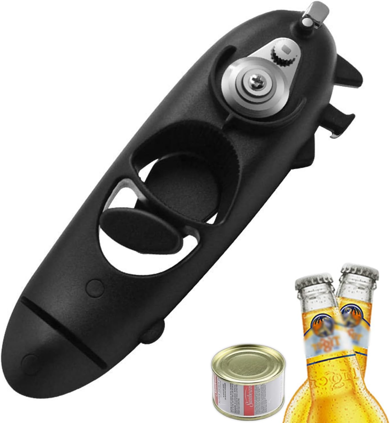 Can Opener, Side Cut Smooth Edge Manual Can Opener for Kitchen | Side cut can opener, compact manual tool, smooth edge cutting, easy kitchen use, safe lid removal, portable can opening tool