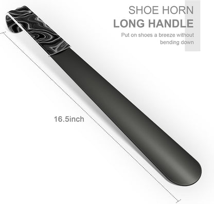16.5 Inch Long Handle Shoe Horn for Seniors Men Women Kids, Metal Shoe Horns for Boots