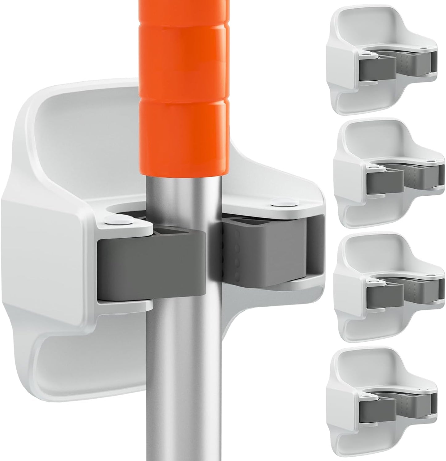 reliahom Broom Holder Wall Mount Mop Grippers Organizer wall Hanging, 5Pack | No Drilling Self Adhesive Easy install Anti-Slip Mop Broom Hanger Storage Rack for Kitchen,Laundry Room,Garden,Garage