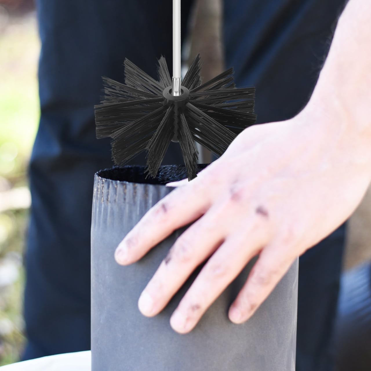 20 Feet Dryer Vent Cleaner Kit - Flexible Lint Brush with 4" and 6" Brush Heads Fireplace Chimney Brushes Chimney Sweep Kit Cleaning Tools for Flue Fireplace Sewage Pipe Hood Pellet Stove