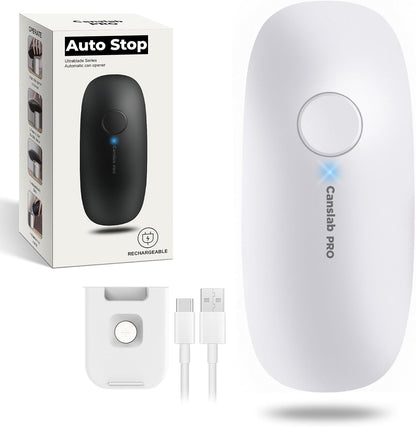 Canslab Ultrablade PRO Electric Can Opener,USB Rechargeable,Smart Auto Stop | Automatic Can Opener for Seniors with Arthritis, Handsfree Side Cut with Smooth Edge, Cordless, Wall Mountable, Black