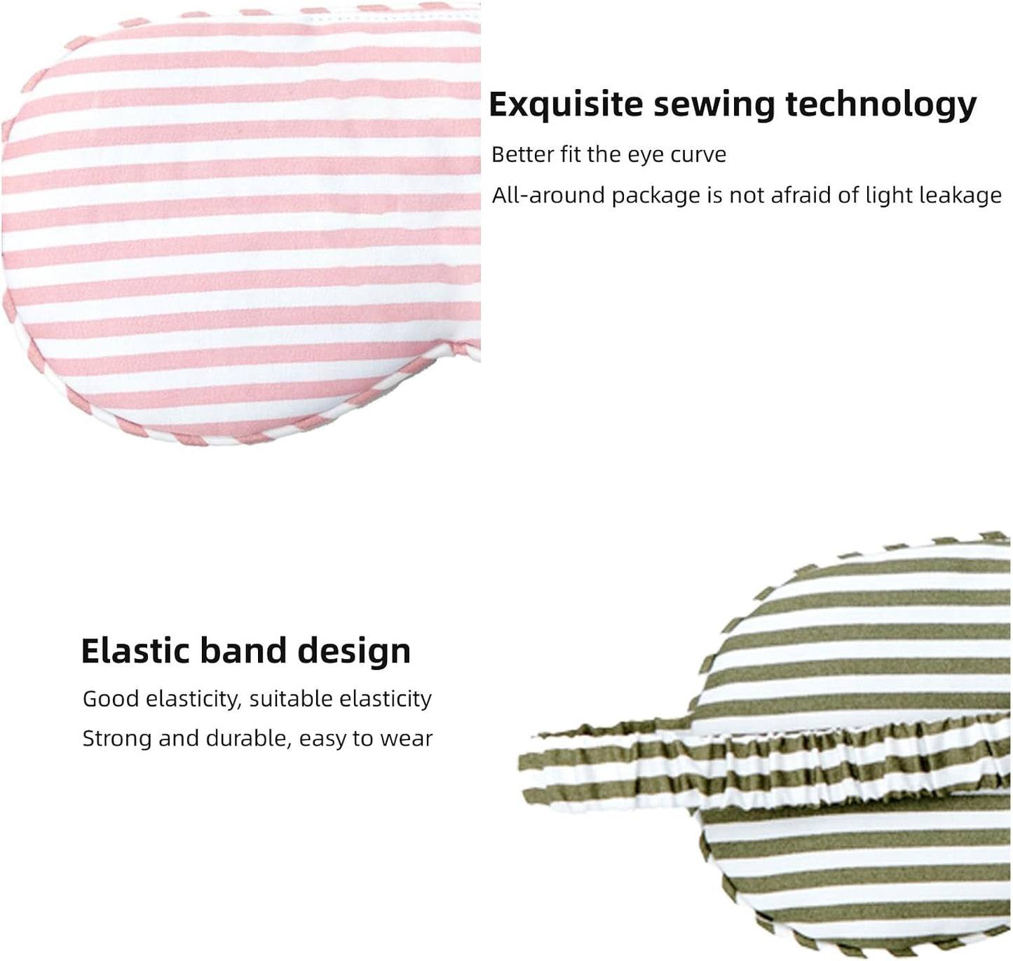 HBHLFZ Sleep Mask 2 Pack - Bamboo Viscose Fiber Sleeping Eye Mask - with Elastic Band/Headband - Comfort Sleeping Shade - for Nighttime Sleeping, Traveling & Napping（Pink，Green）