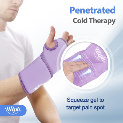 Hilph Wrist Ice Pack Wrap, Carpal Tunnel Relief Wrist Brace with Gel Pack