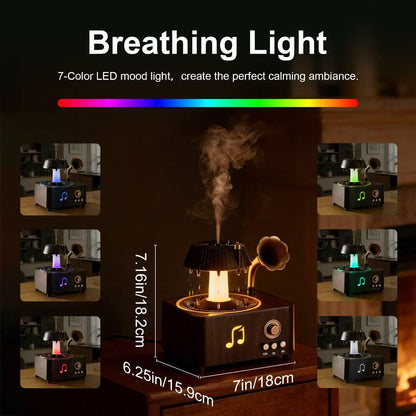 Morbou Raindrop Aroma Diffuser Room Humidifier with White Noise, 7-Color Air Mist Essential Oil Diffuser Sleep Sounds Aroma Rain Drop, with Remote Control (Brown)