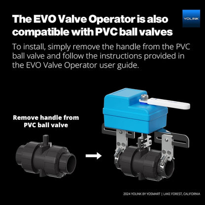 YoLink DIY Automatic Water Leak Detection & Shut-Off Starter Kit, EVO Valve Operator, Wireless Valve Controller, (3) Leak Sensors, Hub