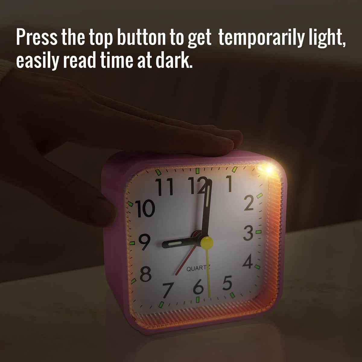 Lamisola Small Analog Travel Alarm Clock, Battery Operated Desk Table Shelf Clock for Kids, Quieter Bedside Alarm Clocks for Bedrooms Bathroom Living Room Kitchen, Black