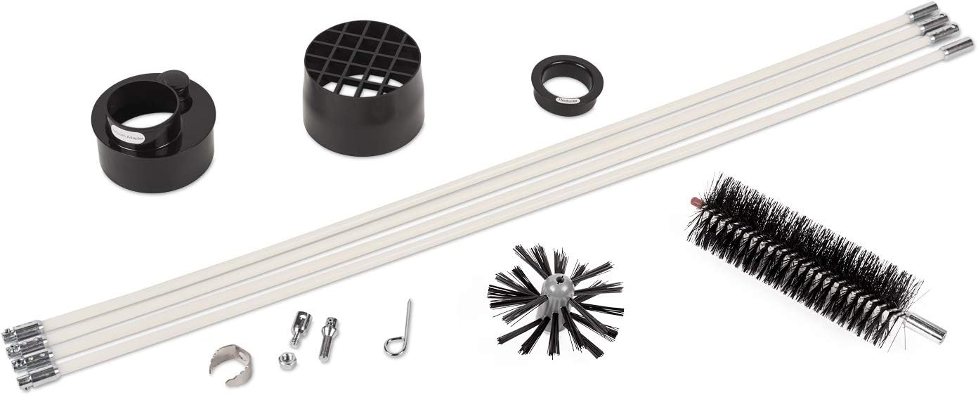 Dryer Vent Duct Cleaning Kit - Gardus RLE202 LintEater Rotary Dryer Vent Cleaner Kit, Removes Lint, Dryer Vent Cleaning System Extends Up to 12’ with 4 Flexible 3' Rods, Air Duct Cleaning Tools