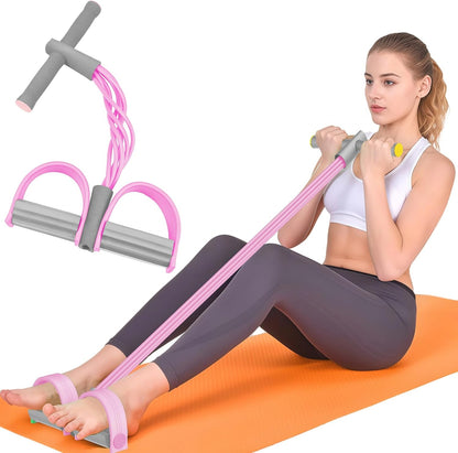 Pedal Resistance Band with Handles, 6-Tubes Natural Rubber Exercise Bands | Upgrade Foot Pedal Resistance Bands for Working Out, Multifunction Fitness Equipment for Abdomen, Waist, Arm, Leg, Pilates