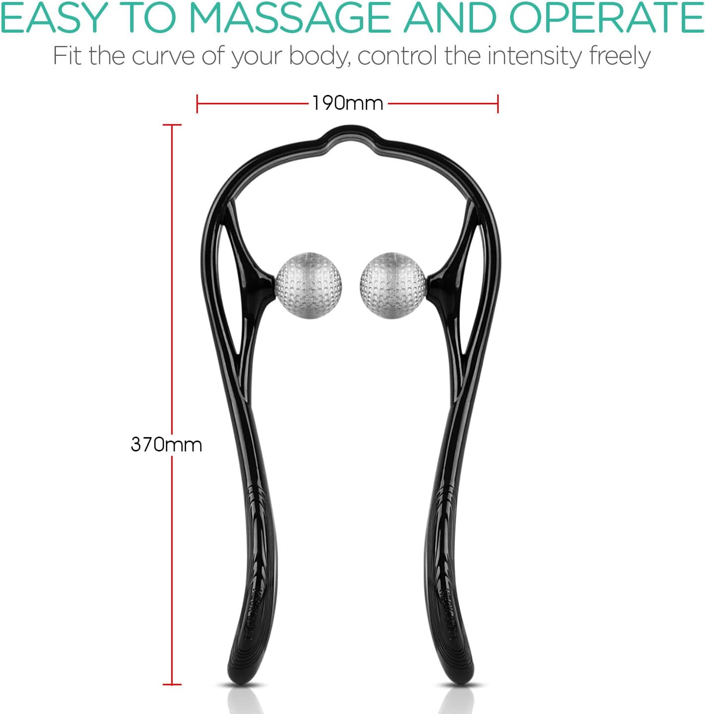 VOYOR Neck Massager Shiatsu Deep Tissue Dual Trigger Point for Pain Relief | Ergonomic Handle Design, Lightweight & Portable, Dual Trigger Points, Shoulder Massager for Office, Home, Car Use MS110