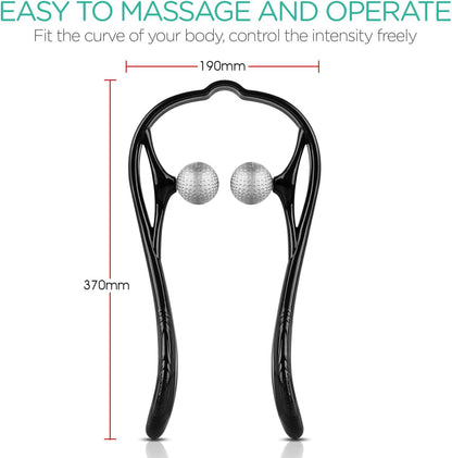 VOYOR Neck Massager Shiatsu Deep Tissue Dual Trigger Point for Pain Relief | Ergonomic Handle Design, Lightweight & Portable, Dual Trigger Points, Shoulder Massager for Office, Home, Car Use MS110