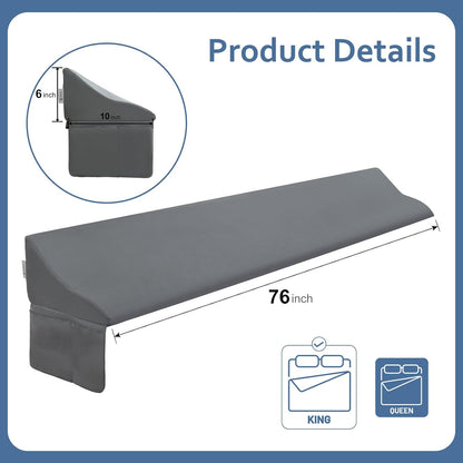 Vekkia Cal King Wedge Pillow Headboard,Bed Wedge Gap Filler-Gap 0-6"