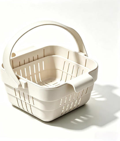 Foldable Hanging Sink Drain Basket, Stretchable Kitchen Sink Strainer, 2026 Upgraded Space-Saving Food Colander, Multifunctional Faucet Basket for Fruits, Vegetables, Pasta & Tableware