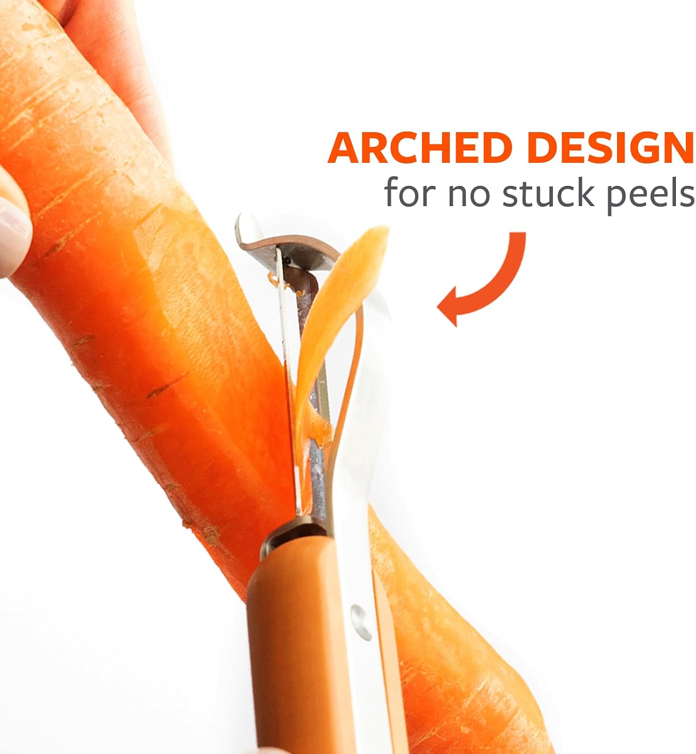 Full Circle Produce Peeler, Smooth Glide Straight Fruit and Vegetable Peeler: Stainless Steel, Sharp, Precise, and Eco-Friendly. Dishwasher Safe.