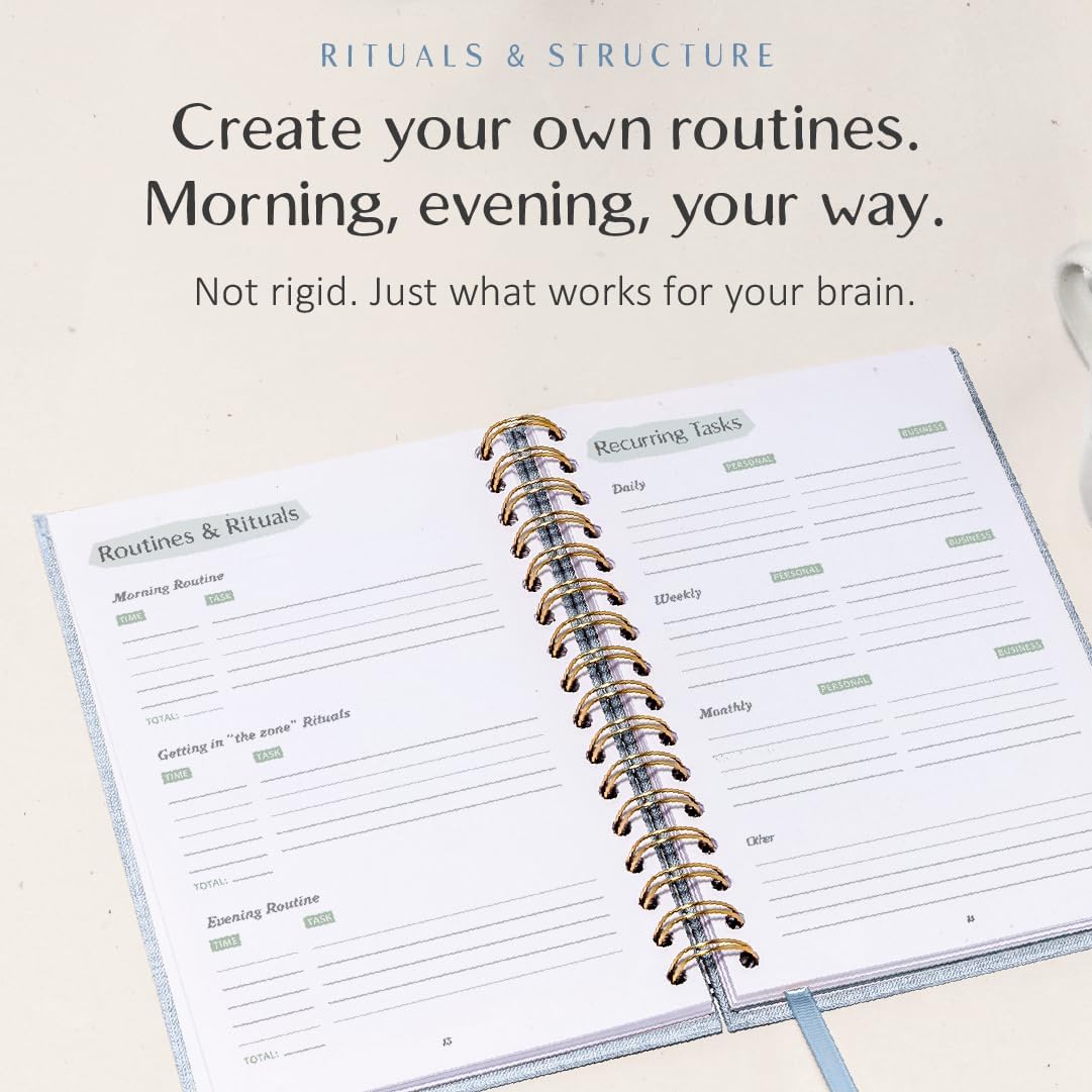 The ADHD Planner for Adults - Undated Daily & Weekly ADHD Journal for Disorganized People, 90 Days - Habit Tracker, Record Emotions & Mood - Academic Goals - Structure & Focus for Adults Brains