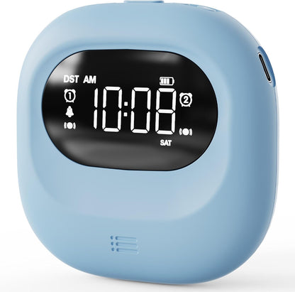 Vibrating Alarm Clock Bed Shaker Travel Clock, Rechargeable 3000mAh Battery