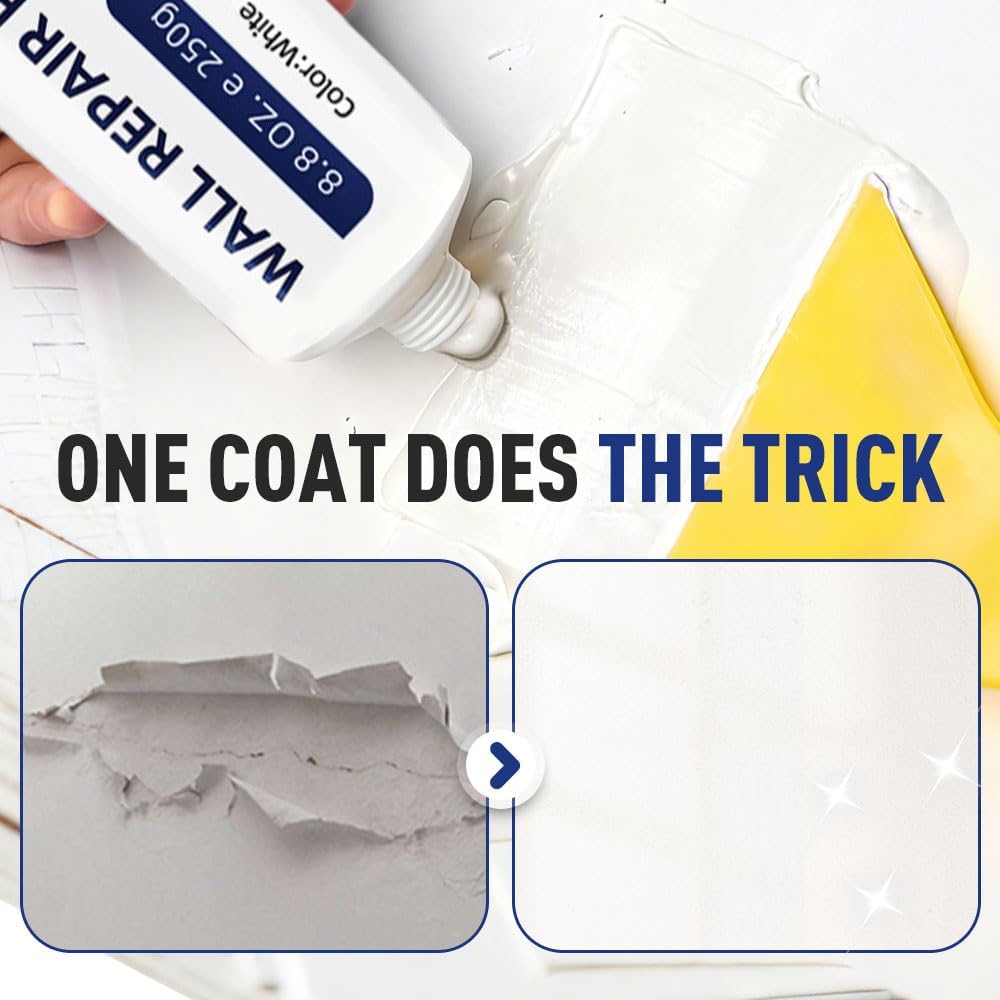 2026 New Wall Mending Agent,Drywall Patch Repair Kit with Scraper,White Spackle Wall Repair Paste Wall Repair Agent Tile Gap Filler for Holes & Cracks Nail Holes, Dents & Small Damage. (1 Pcs)