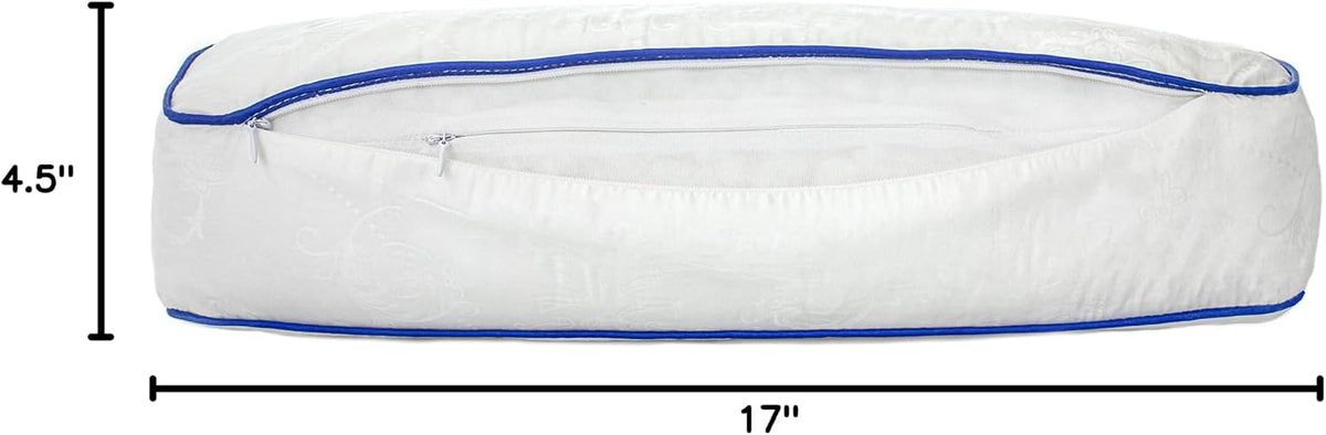 Nature's Guest Adjustable Cervical Neck Roll Bolster Pillow for Sleeping, Neck Pain Relief, Spine Support, Travel, Leg Support, Pregnancy, Cotton Cover, Hypoallergenic Microfiber Fill