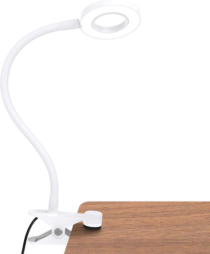 Glorious-LITE Clip on Light 36 LED Eye Caring Reading Light for Bed Silver | 360° Flexible Gooseneck, With 4 Color Modes, Dimmable Book Light for Bed, Desk, Headboard, USB Powered, With 59inch USB Wires
