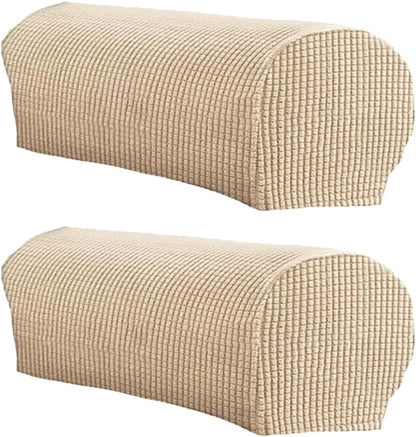 LINGXIYA Stretch Plush Armrest Covers, Spandex Armrest Slipcovers, Set of 2