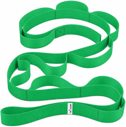 Stretching Strap with 10 Loops for Physical Therapy & Rehab | Non-Elastic Yoga Stretch Band for Hamstring, Leg, Hip & Knee Rehab, Pilates, Flexibility & Mobility Exercises for Men & Women