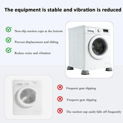 4Pcs Anti Vibration Pads for Washing Machine, Washer Vibration Dampening Pads Reduce Noise & Walking, Shock Absorber Stabilizer Feet with Suction Cup for Dryer and Appliance