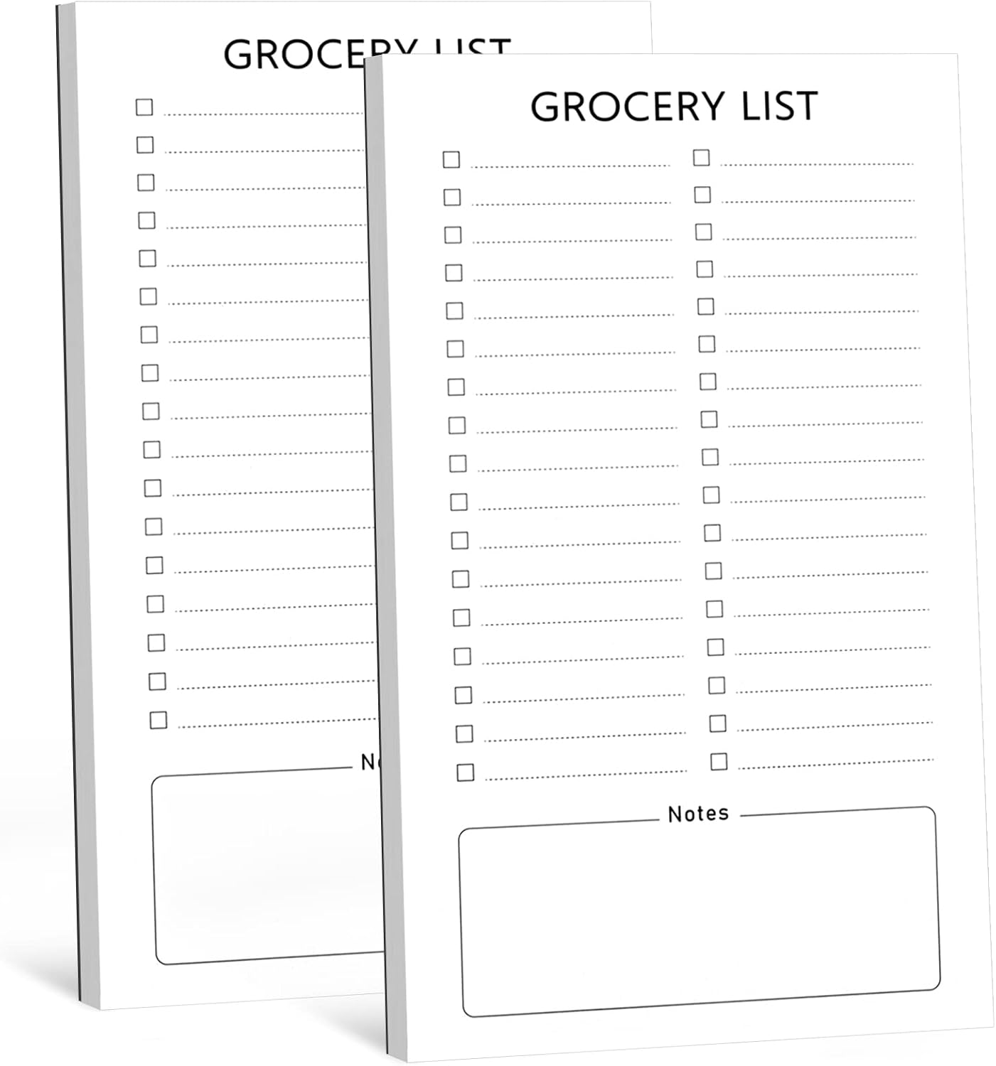 Grocery List Magnet Pad for Fridge, 2 Pack Magnetic Notepads for Refrigerator, Magnetic Grocery List Pad for Fridge, Full Magnet Back Shopping Lists, 60 Sheets Per Note Pads