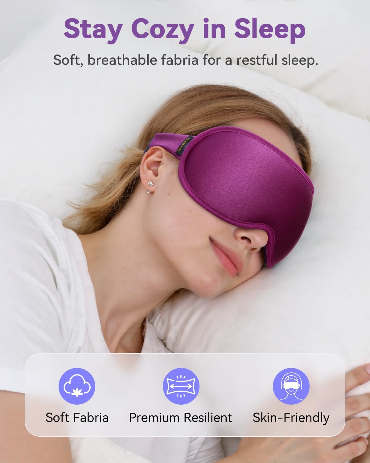 FACEMOON 3D Blackout Weighted Sleep Mask, Airplane Travel & Nurse Essential