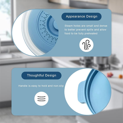 Microwave Cover for Food, 10.2 Inch Microwave Splatter Cover with Anti-Scald Tray, Collapsible Vented Microwave Plate Cover, BPA-Free Food Lid with Handles for Compact Microwaves