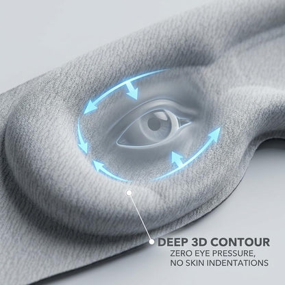 3D Contour Sleep Mask, 100% Blackout, Zero Eye Pressure