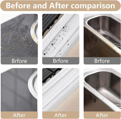 2 in 1 Window Track Cleaning Brush Tools (Grey) | Hard Bristle Crevice Cleaning Brush with Hidden Scraper, Groove Cleaning Brush for Sliding Door Track, Window Sill