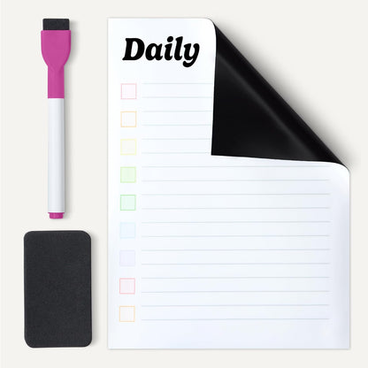 Amazon Basics Magnetic Dry Erase Whiteboard Calendar for Fridge, Easy to Clean, Schedule Organizer, 12" x 17", Includes 4 Markers and Eraser
