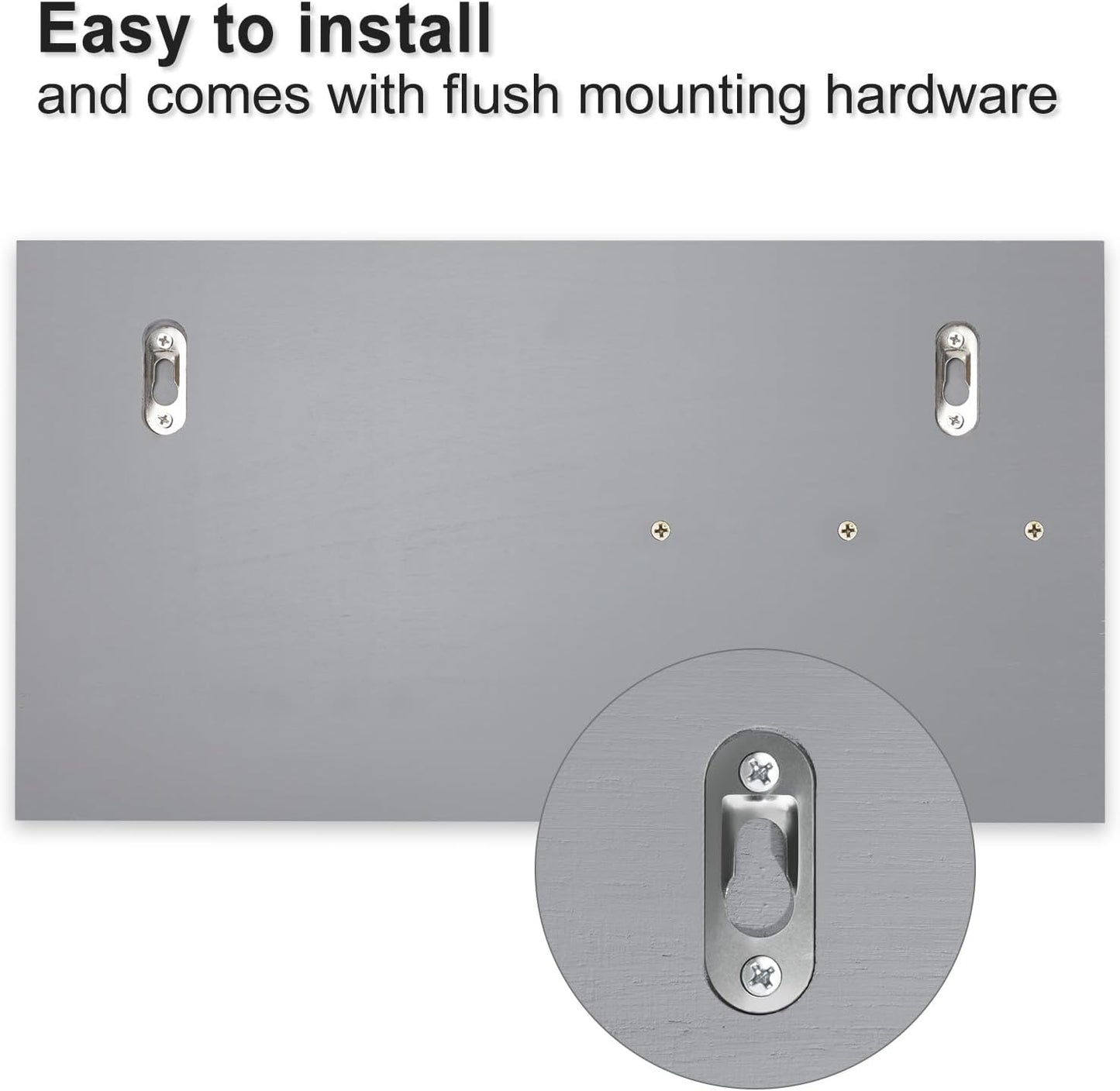 Lwenki Mail Organizer for Wall Mount – Key Holder with Shelf Includes Letter Holder and Hooks for Coats, Dog Leashes – Rustic Wood with Flush Mounting Hardware (16.5” x 8.7” x 3.5”)